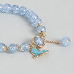 El Regalo 3PCs Opal Stone, Crystal Beads Tassel Bracelet With Cute Enamel Charms Star, Shell, Rainbow, Flowers, Swan, Pearls etc. for Kids/Girls/Teens/Women (Option-5)