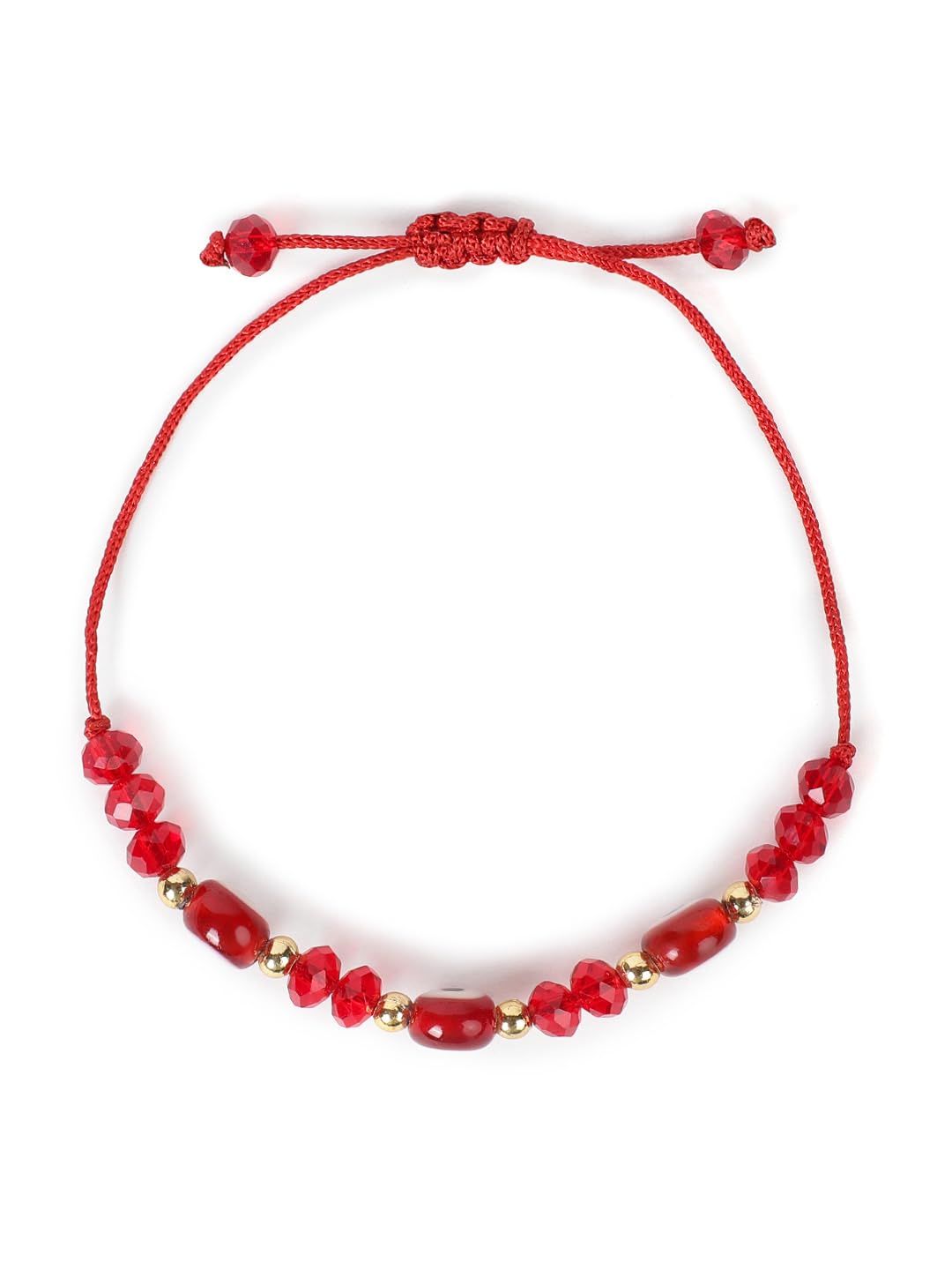 El Regalo 2PCs Kids Rakhi Combo Set - Handmade Evil Eye Nazaria Rakhi for Brother, Niece, Nephew | Red & Black Beads | Includes Roli Chawal in Gift Box