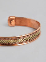 El Regalo Unisex 2PCs Pure Copper Magnetic Bracelet Combo Set for Joint Pain Relief/Arthritis - Slim Minimalist Style - Adjustable Magnetic Therapy Healing Copper Fashion Jewelry (Option-2)