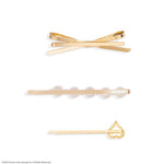 El Regalo 3 Pearls Heart Hair Pins Combo Set- Fancy Hair Pins- Heart, Pearl & Bow Bobby Pins Combo for Girls & Women