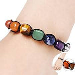 El Regalo 7 Chakra Unisex Bracelet | Stone Yoga Reiki Healing Crystal Braided Rope | Energy Balancing Beads for Chakra Balancing