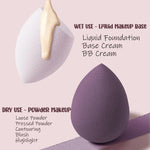 El Regalo 6 PCS Makeup Sponges Box, Heart Shaped New Sponges Powder Puff, Water Drop, Perfect Makeup Sponge Set Blender Flawless for Liquid, Washable, Super Soft, Gradient Purple