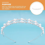 El Regalo Multi Layered Tiara Hairbands- Retro Star, Moon, Pearls, Flowers, Rhinestone Hairband/Headband for Kids/Girls & Women - Wedding Bridal Bridesmaid Hair Accessories (Silver Pearl & Flowers)
