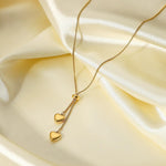 El Regalo Stainless Steel Double Love Heart Long Pendant Slider Necklace for Girls & Women- Anti Tarnish Minimalist Heart Necklace