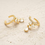 El Regalo Fancy CZ Ear Cuffs for Girls/Women- Non Pierced Ear Cartilage Clip On Wrap Hoop Earrings- Cubic Zirconia Cartilage Ear Clip On Ear Wraps