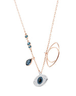 El Regalo 1 PC Stainless Steel NO RUST/ANTI TARNISH Evil Eye Pendant Necklace for Girls/Teens & Women- Designer Rose Gold Evil Eye Crystals Necklace