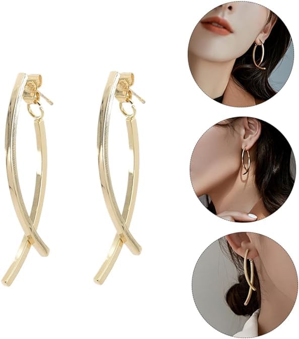 El Regalo Fashion Arch Earrings- Contemporary Back Hanging Dangle Earrings for Girls & Women