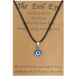 El Regalo 2PCs Evil Eye Necklaces Combo Set- Blue Eyes Amulet Pendant Dainty Ojo Gold Cord Necklace for Women & Girls