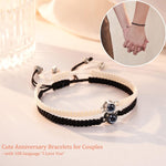 El Regalo Unisex-Adult 2Pcs I Love You 100 Languages Matching Couple Bracelets Set - Pinky Promise Valentines Day Gift (Pinky Promise)
