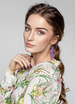 El Regalo Women's & Girl's Butterfly Earrings Mix Color Bohemia Style Long Drop Dangle Hook Earrings, Fashion Style Butterfly Earrings (Gradient Blue)