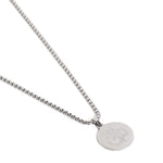El Regalo AUM OM Pendant Necklace for Men/Boys: Stainless Steel OM Mahadev Damroo Pendant Necklace for Man/Boys (Silver OM)