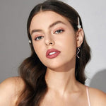 El Regalo Western Spiral Twisted Threader Earrings for Girls & Women- Stainless Steel/Anti-Tarnish Drop Dangle Handmade Twisted Linear Curved Minimal Everyday Earrings (Silver)