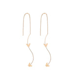 El Regalo Butterfly Threader Earrings- Needle Thread Butterfly Long Tassel Earrings for Girls & Women (Gold)