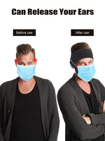El Regalo Winter Fleece and Polyester Ear Warmers, Headband with Buttons for Facemask for Unisex, Pack of 2 (Grey & Black)