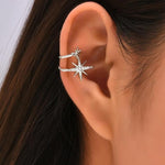 El Regalo Non Piercing, Zircon Stars Ear Cuffs- Fancy Helix Cartilage Clip On Wrap Cuff/Cartilage Earrings for Girls/Women