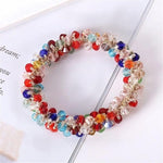 El Regalo 10PCs Crystal Rhinestone Hair Ties Set - Beaded Scrunchies & Ponytail Holders for Women - Soft, Durable, Stretchy Crystal Hair Accessories - Elegant Ponytail Fixer & Bracelet in 10 Mixed Colors