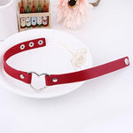 El Regalo Vintage PU Leather Love Heart Choker Necklace for Girls/Women- Western Gothic Punk Collar Choker Necklace (Red)