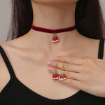 El Regalo Festive Christmas Choker Necklaces & Earrings Combo Set- Christmas Charms Choker Necklace & Earrings for Kids/Girls & Women - Christmas Gift (Xmas Jingle Bells)