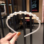 El Regalo 2 PCs Pearl Beads Decoration Plastic Hair Band Headband for Kids, Girls and Women (Pattern 3)