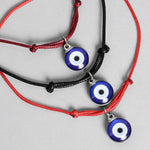 El Regalo 3 PCs Blue Evil Eye Handwoven Adjustable Unisex Bracelet Combo for Men/Women/Kids/Girls/Boys - Red, Black & Coffee Thread Evil Eye Bracelet Set