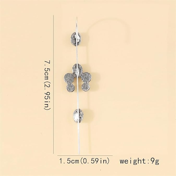 El Regalo 2PCs Turquoise Ear Wrap Crawler Hook Stud Earrings for Women Girls- Long Bar Piercing Ear Cuffs Boho/Bohemian Statement Earrings (Style-1)
