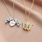 El Regalo "I Love You" Hidden Message Butterfly Openable Pendant Necklace for Girls & Women - Gift for Best Friends/Besties- Valentines Day Gift (Golden)