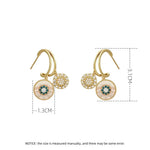 El Regalo Shell Zircon Dual Disk Golden Dangling Drop Stud Earrings for Women - Fashion Forward, Elegant, and Versatile Jewelry
