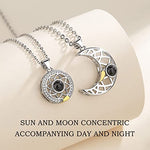 El Regalo BF Magnetic Sun Moon Matching Couple Necklace Set- Best Friend 2 PCs Necklaces Set for Besties/Best Friends/Couples (Silver) For Unisex Adult