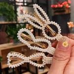 El Regalo 5 PCS Pearl Hair Clips | Large Pearls Hair Clips Pins for Women & Girls | Bridal Pearls Hair Accessories wedding Hair Clips/Tic Tac/Hairpins (Set-1)