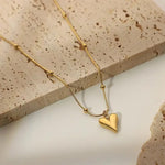 El Regalo Glamorous & Cute Stainless Steel Love Heart Pendant Necklace - Anti Tarnish, Waterproof, Elegant Gift for Girls & Women | Puffed Heart Design