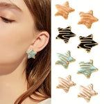 El Regalo Stainless Steel Star Stud Earrings for Girls & Women | Anti-Tarnish Gold Plated Cute Star Shape Enamel Contenporary Fashion Studs Earrings (Turquoise Green)