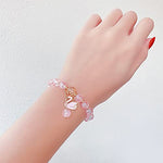 El Regalo 3PCs Opal Stone, Crystal Beads Tassel Bracelet With Cute Enamel Charms Star, Shell, Rainbow, Flowers, Swan, Pearls etc. for Kids/Girls/Teens/Women (Option-1)