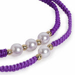 El Regalo 2PCs Pearls Rakhi Combo Set for Bhaiya-Bhabhi/Bhai- Bhatija/Bhatiji- Rakhi Gift Combo with 2 Pearls Rakhi, Roli-Chawal Shagun Pack, Message Card in Gift Box (Purple)