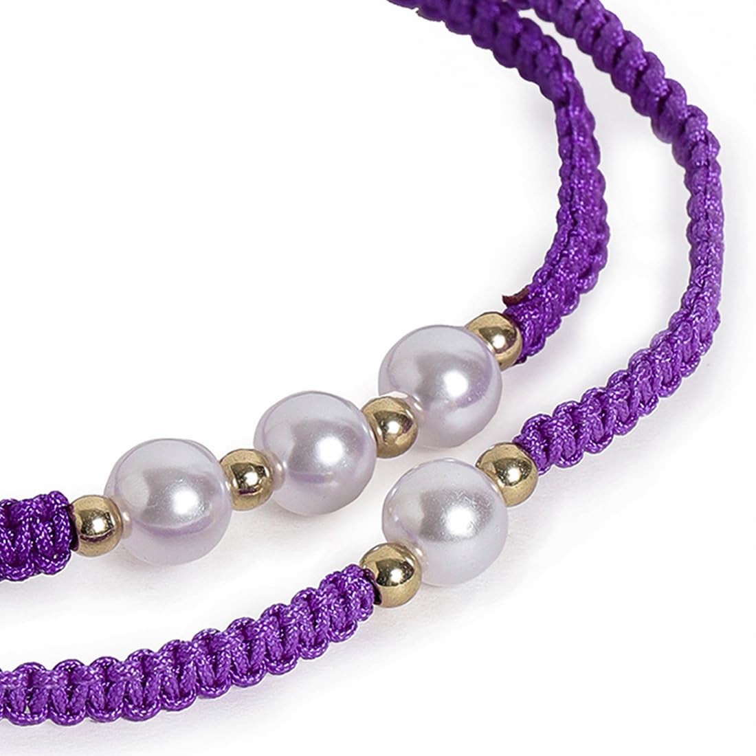 El Regalo 2PCs Pearls Rakhi Combo Set for Bhaiya-Bhabhi/Bhai- Bhatija/Bhatiji- Rakhi Gift Combo with 2 Pearls Rakhi, Roli-Chawal Shagun Pack, Message Card in Gift Box (Purple)