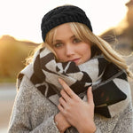 El Regalo Knitted Winter Twist Warm Wool Headband with Buttons for Face Mask Cover for Unisex (Black)
