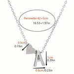 El Regalo Heart A Initial Letter Pendant Necklace- Stainless Steel A Heart Necklace for Girls & Women (Silver)