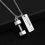 El Regalo "Strong Is Beautiful Fitness Gym Dumbbell Unisex Pendant Necklace for Boys/Men/Women/Girls