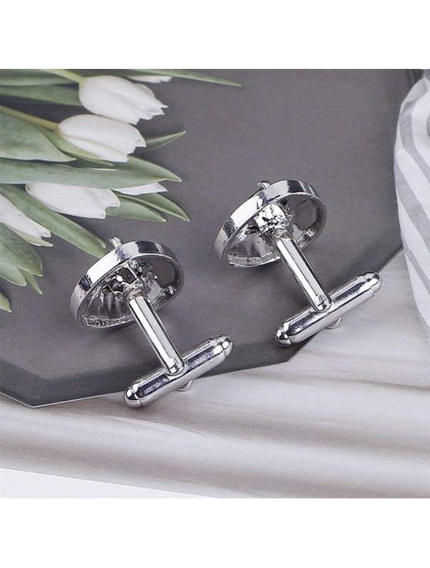 El Regalo Luxury Zircon Crystal Cufflinks | Cuff Links Sleeve Button for Women Men Shirts Dress Suits