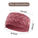El Regalo 2 PCs Knitted Winter Woolen Warm Headband with Buttons for Face Mask Cover | Cold Weather Hair Accessories Head Wrap | Winter Headbands for Women & Men (Pack of 2) (Red & Pink)