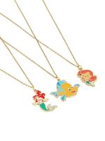El Regalo 3 PCS Kids Girls Necklace Set with Mermaid Fish Tail Princess & Fish Charms Gifts Jewelry for Best Friends