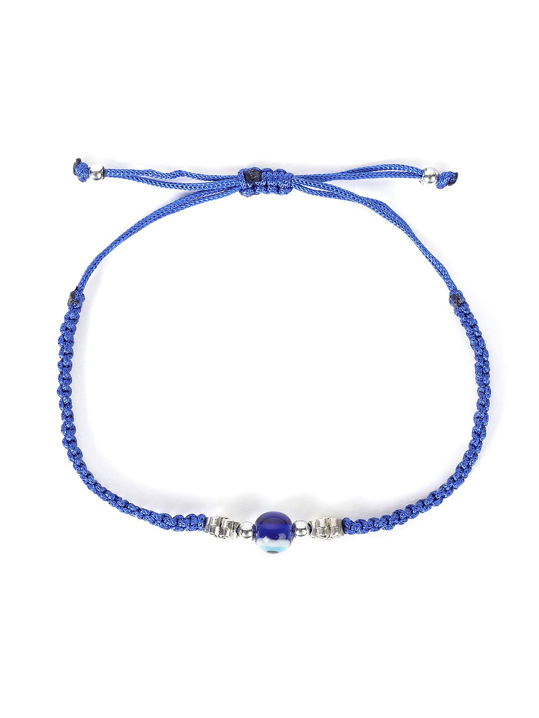 El Regalo 2PCs Cute Evil Eye Bracelet Rakhi Combo for Brothers/Bhai-Bhabhi- Fancy Evil Eye Rakhi with Roli Chawal in Rakshabandhan Gift Box (Blue & Red Flower Evil Eye)