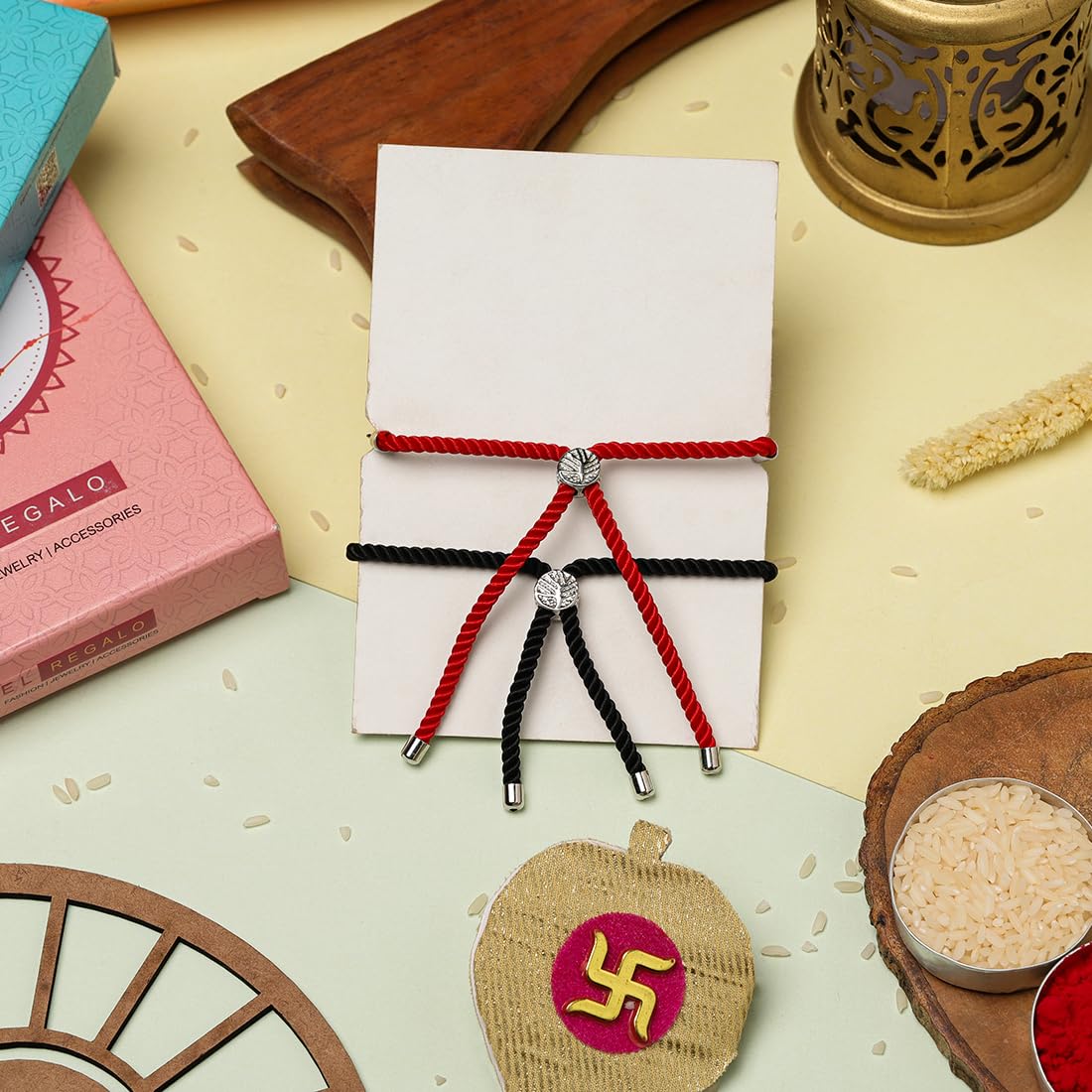 El Regalo Quirky 2PC Sports Rakhi Set for Brother | Rakhis Combo Set for Brother/Niece/Nephew- Kids Rakhi for Sports Lovers Bhai with Roli-Chawal, Message Card in Rakhi Gift Box (Option-2)