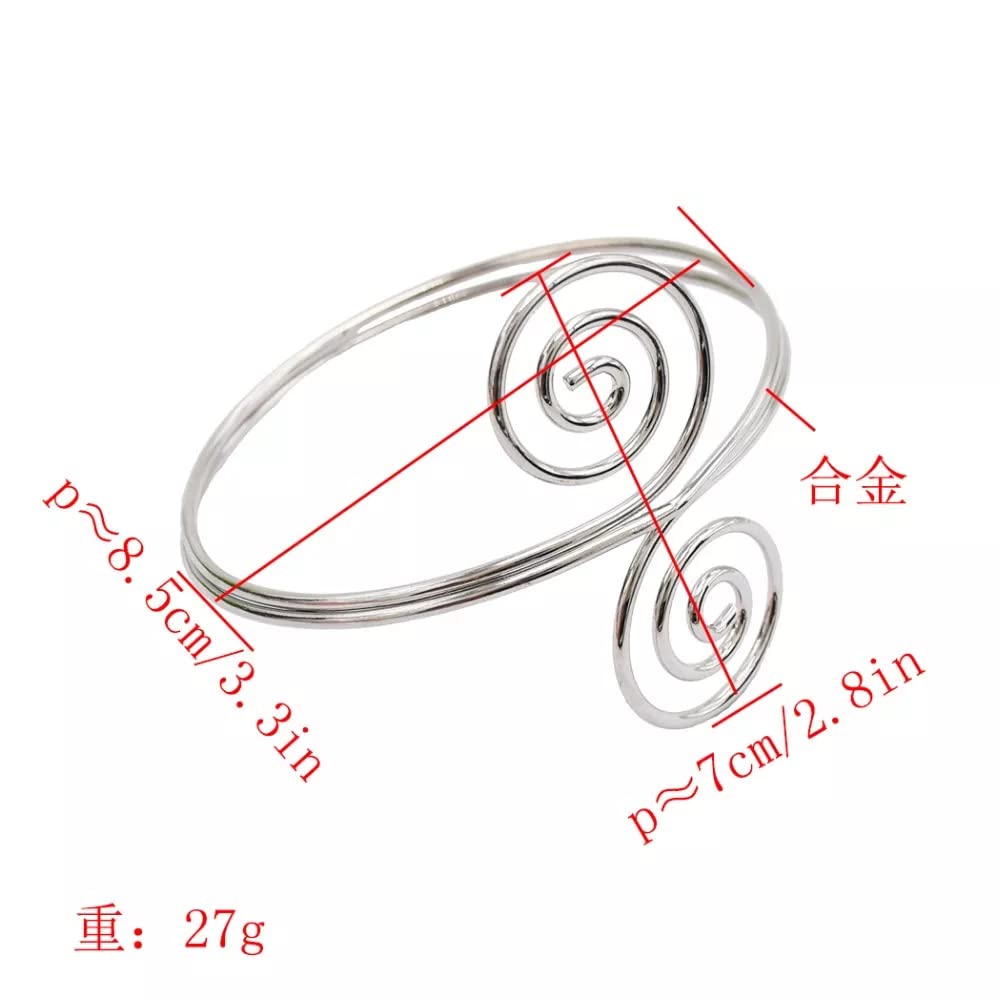 El Regalo Fashion Armlet- Minimalist Spiral Coil Upper Arm Cuff Open Arm Bracelet Armlet Armband Bangle for Women & Girls (Golden Color)