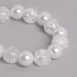 El Regalo Kids Girls Princess Jewelry Set - White Bead Necklace, Bracelet & Earrings for Girls