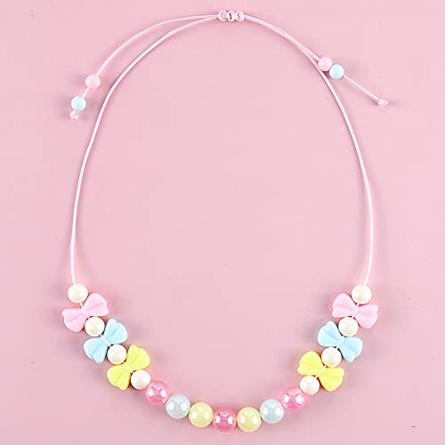 El Regalo 2 PCs Cute Handmade Princess Necklaces for Girls/Kids/Toddlers | Adjustable Beaded Princess 2 Necklaces Set for Girls/Kids