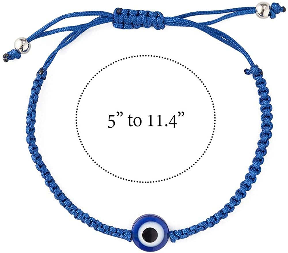 El Regalo 3 PCs Evil Eye Hamsa Hand Bracelets | Good Luck and Protection Evil Eye Hamsa Nazar Adjustable Unisex Bracelets for All (Evil Eye Bracelets)