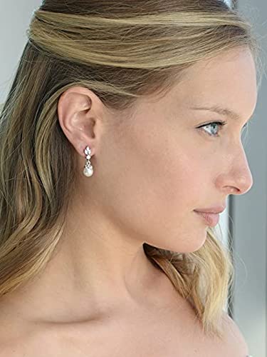 El Regalo Zircon Pearls Earrings- American Diamond Party Pearls Earrings for Girls & Women - Gift for Her (Ziron Pearl Stud Earrings)
