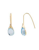 El Regalo Beverly Mint Designs Minimalist Teardrop Drop Earrings for Women & Girls - Classy Pastel Glass Stone Dangle Hooks for Western & Indo-Western Outfits (Aquamarine)